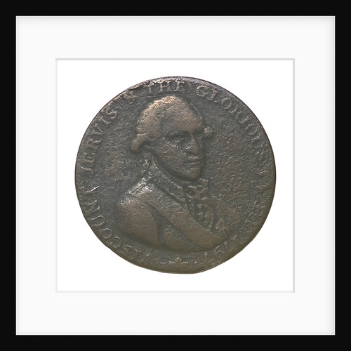 A Portsmouth halfpenny commemorating John Jervis, Earl St Vincent (1735-1823) and the battle of Cape St Vincent, 1797; reverse by J. Pitt