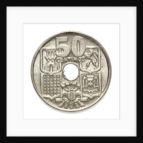 50 centimos coin; reverse by unknown