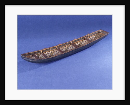 Four man rowing curragh, port by Unknown