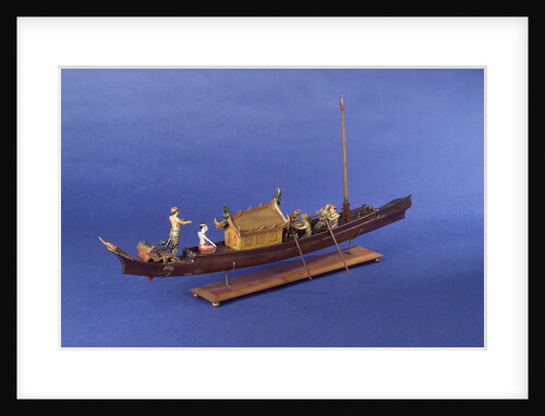 Burmese ceremonial barge, starboard stern quarter by unknown