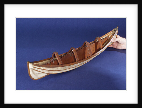 Full hull model, collapsible lifeboat, collapsed for stowage by unknown