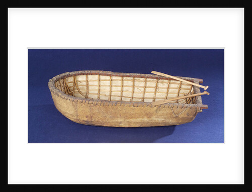 Donegal paddling curragh, port broadside by unknown