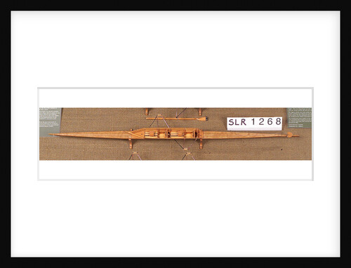Full hull model, racing pair shell, port broadside by unknown