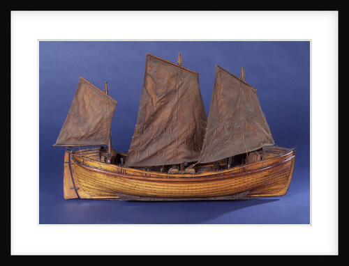 Full hull model, sailing lifeboat, starboard broadside by unknown