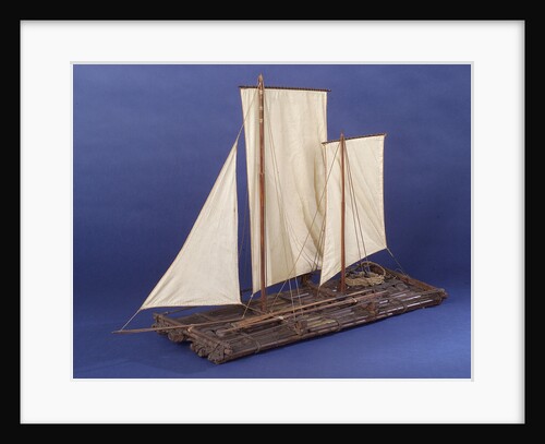 Full hull model, sailing liferaft, port by unknown