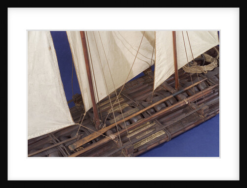 Full hull model, sailing liferaft, port by unknown