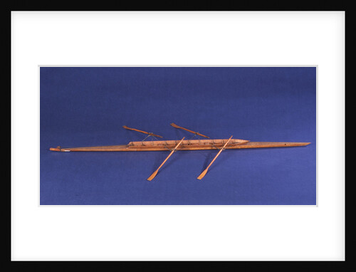 Full hull model, racing skiff, starboard broadside by unknown