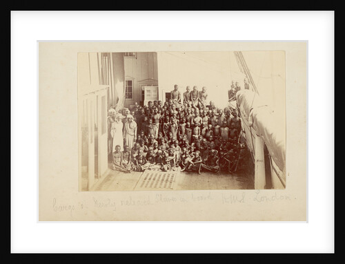Cargo of newly released slaves on board HMS 'London' by unknown