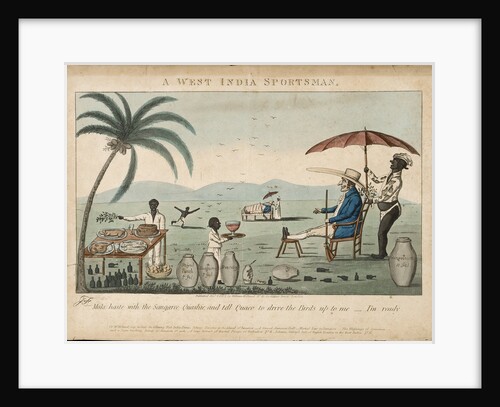 A West India Sportsman: Make haste with the Sangaree, Quashaie, and tell Quaco to drive the Birds up to me - I'm ready by James Sayers