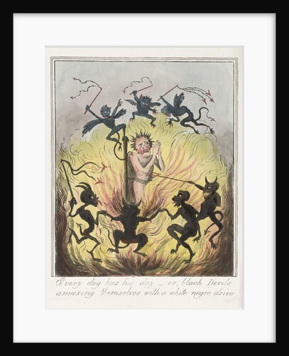 Every Dog Has His Day - or Black Devils Amusing Themselves With a White Negro Driver by George Cruikshank