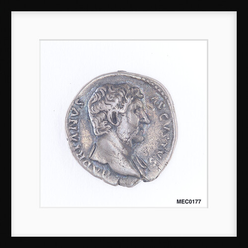 Classical coin depicting Emperor Hadrian and a Roman galley by Unknown