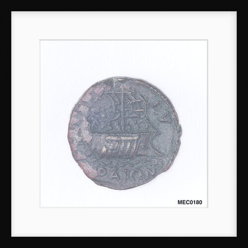 Classical coin depicting Emperor Caracalla and a galley by Unknown