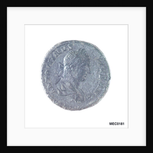 Classical coin depicting Emperor Caracalla and a galley by unknown