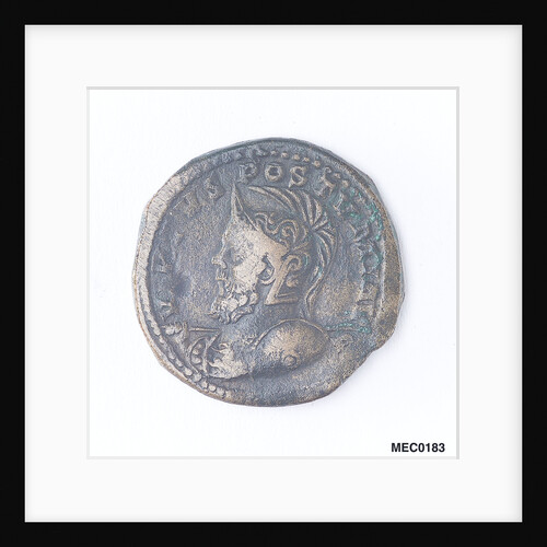 Sestertius depicting Emperor Postumus and a Roman galley by Unknown