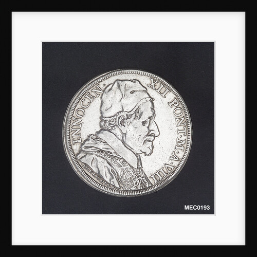 Scudo depicting Pope Innocent XII and the harbour of Anzio by G. Hamerani