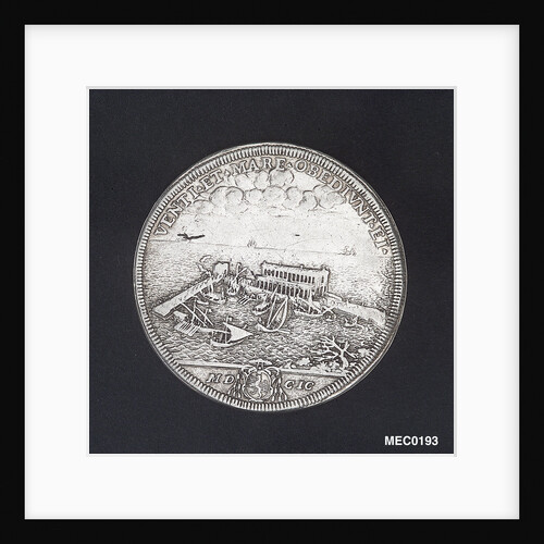 Scudo depicting Pope Innocent XII and the harbour of Anzio by G. Hamerani