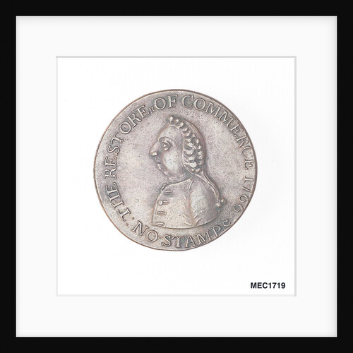 Halfpenny token commemorating the repeal of the Stamp Act, 1766 by unknown
