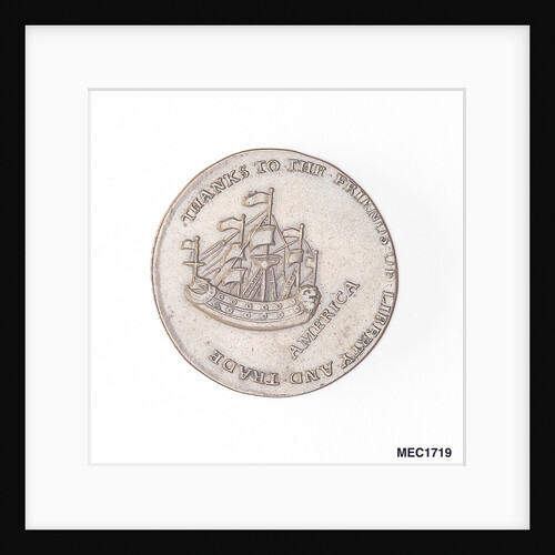 Halfpenny token commemorating the repeal of the Stamp Act, 1766 by unknown