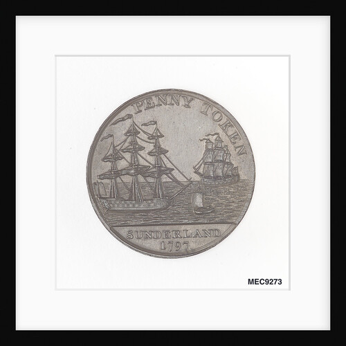 Sunderland penny token by T. Wyon