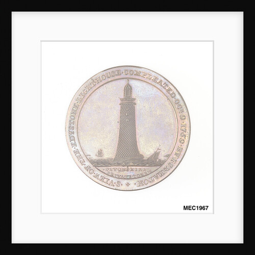 Two pence token commemorating the Eddystone lighthouse by W. Upcott