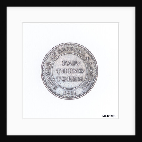 Bristol farthing token by T. Halliday