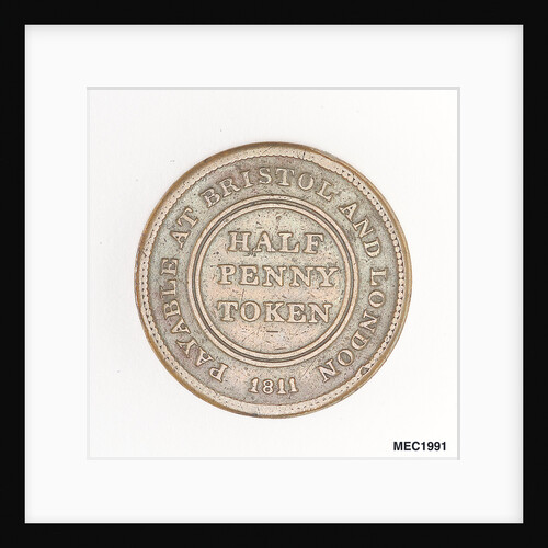Bristol halfpenny token by T. Halliday