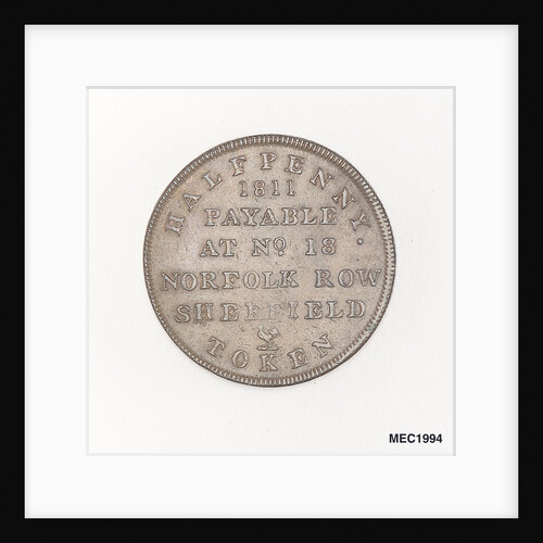 Sheffield halfpenny token by unknown