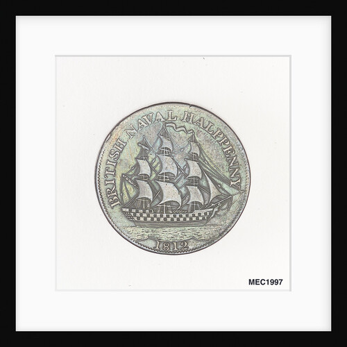 British naval halfpenny token by unknown