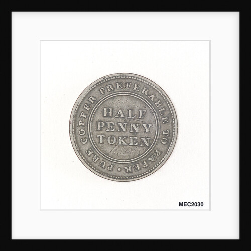 Halfpenny token by T. Halliday