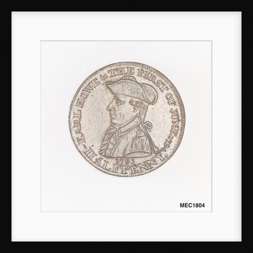 Token commemorating Admiral of the Fleet Richard Howe (1726-1799) and the Glorious First of June, 1794 by T. Wyon