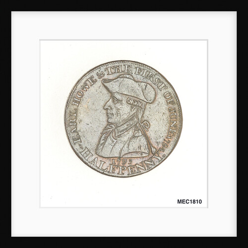 Halfpenny token commemorating Admiral of the Fleet Richard Howe (1726-1799) and the Glorious First of June, 1794 by unknown
