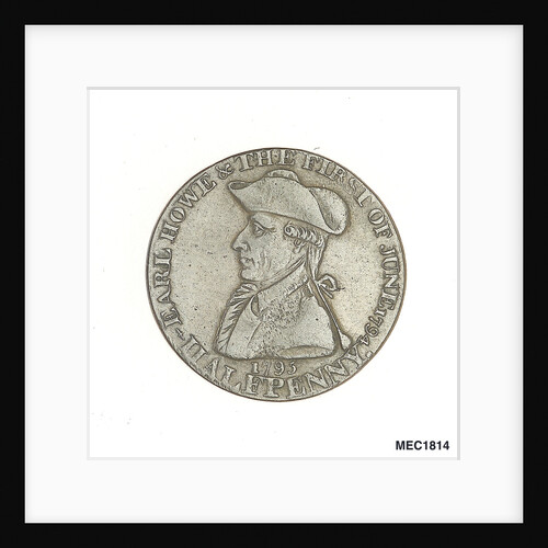 Halfpenny token commemorating Admiral of the Fleet Richard Howe (1726-1799) and the Glorious First of June, 1794 by T. Wyon