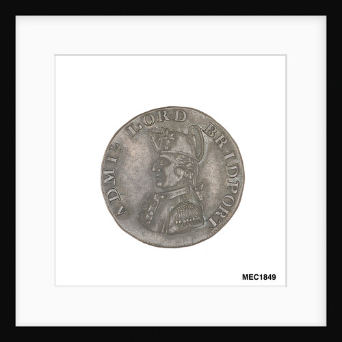 Promissory naval farthing token commemorating Admiral Alexander Hood, 1st Viscount Bridport (1727-1814) by T. Wyon