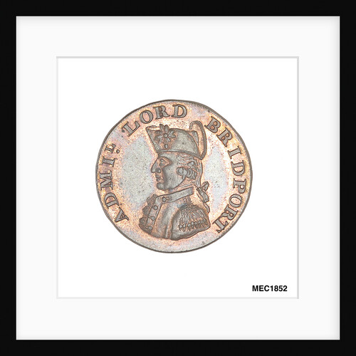 Promissory naval farthing token commemorating Admiral Alexander Hood, 1st Viscount Bridport (1727-1814) by T. Wyon
