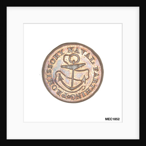 Promissory naval farthing token commemorating Admiral Alexander Hood, 1st Viscount Bridport (1727-1814) by T. Wyon