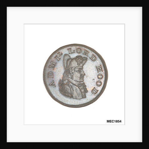 Promissory naval farthing commemorating Admiral Alexander Hood, 1st Viscount Bridport (1727-1814) by T. Wyon