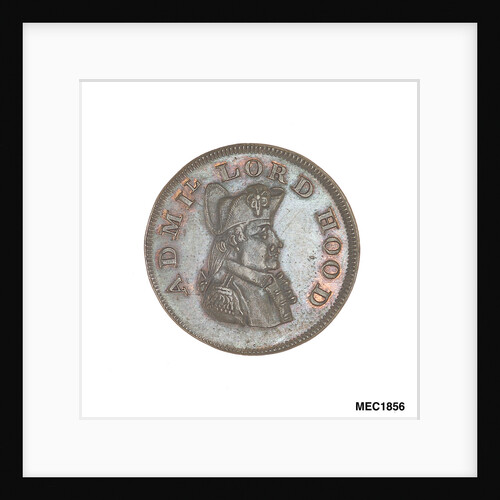 Promissory naval farthing commemorating Admiral Alexander Hood, 1st Viscount Bridport (1727-1814) by T. Wyon
