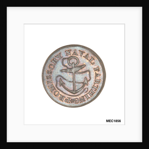 Promissory naval farthing commemorating Admiral Alexander Hood, 1st Viscount Bridport (1727-1814) by T. Wyon
