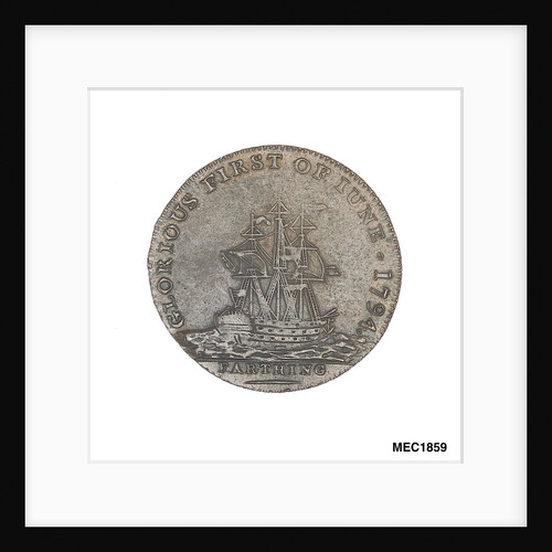 Farthing token commemorating Admiral of the Fleet Richard Howe (1726-1799) and the Glorious First of June, 1794 by T. Wyon