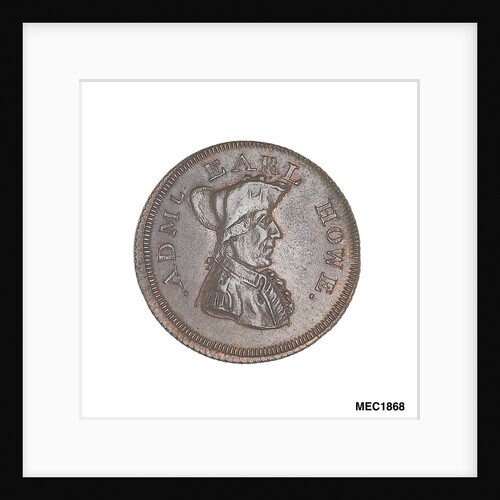 Token commemorating Admiral of the Fleet Richard Howe (1726-1799) by T. Wyon