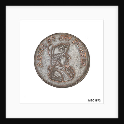 Promissory naval farthing token commemorating John Jervis, Earl St Vincent (1735-1823) by T. Wyon