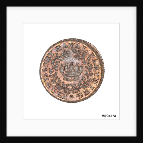 Promissory naval farthing token commemorating Admiral John MacBride by T. Wyon