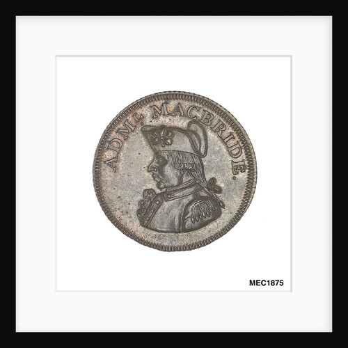 Promissory naval farthing token commemorating Admiral John MacBride by T. Wyon