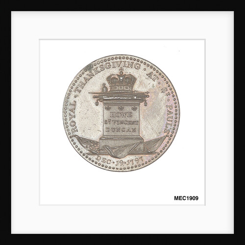 Penny token commemorating naval victories and the Royal Thanksgiving at St Pauls, 1797 by J. Milton