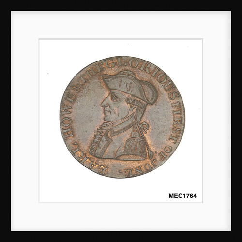 Token commemorating Admiral of the Fleet Richard Howe (1726-1799) and the Glorious First of June, 1794 by T. Wyon