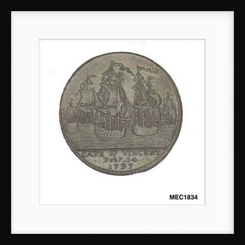 Portsmouth halfpenny token commemorating John Jervis, Earl St Vincent (1735-1823) and the battle of Cape St Vincent, 1797 by unknown