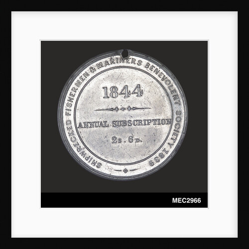 Membership token of The Shipwrecked Fishermen and Mariners Royal Benevolent Society by J. Davis
