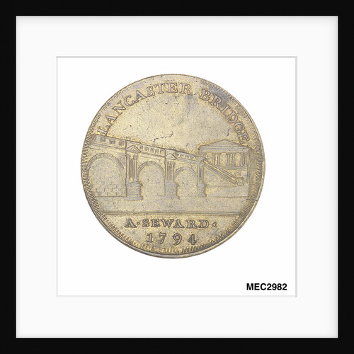 Commemorative medal depicting Lancaster castle and bridge by unknown