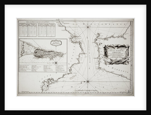Chart of Gibraltar by Jacques Nicolas Bellin