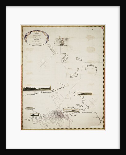 A chart containing the traverse of HMS 'Goliath' on the Jamaica Station 1802 by I Engledue